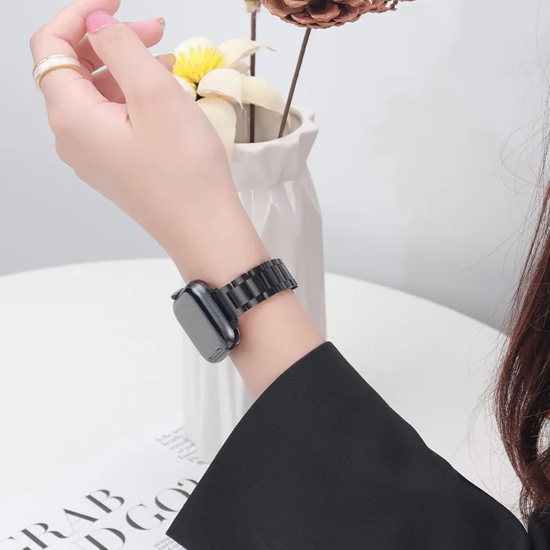 Stainless Steel Strap For Apple Watch Band 44mm 40mm 45mm 41mm Fashion Metal Wristband for IWatch Series 7 6 5 4 3 2 1 SE