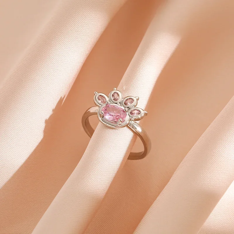 

A highly creative, sweet and cute colorful diamond footprint ring