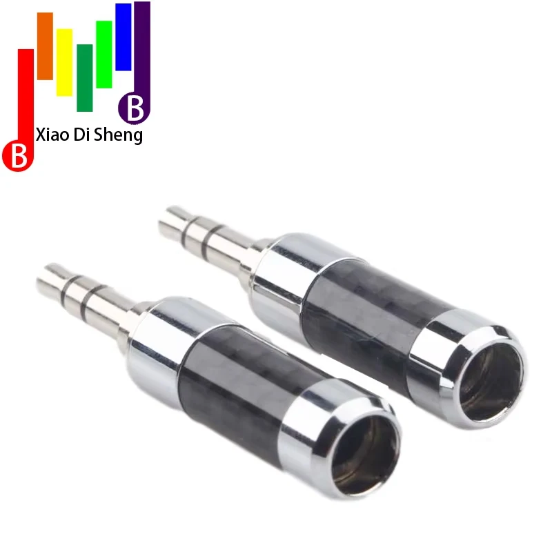 Hi-Fi родиевое покрытие 3,5 мм 3-полюсный стерео штекер 3,5 корпус из углеродного волокна прямой припой аудиоразъем для кабеля 6 мм