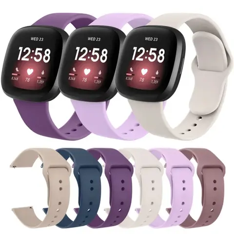 Soft Silicone Strap For Fitbit Versa 1/Versa 2/Versa 3/Versa 4 Band Bracelet For Fitbit Versa Lite/Sense/Sense 2 Strap Wristband