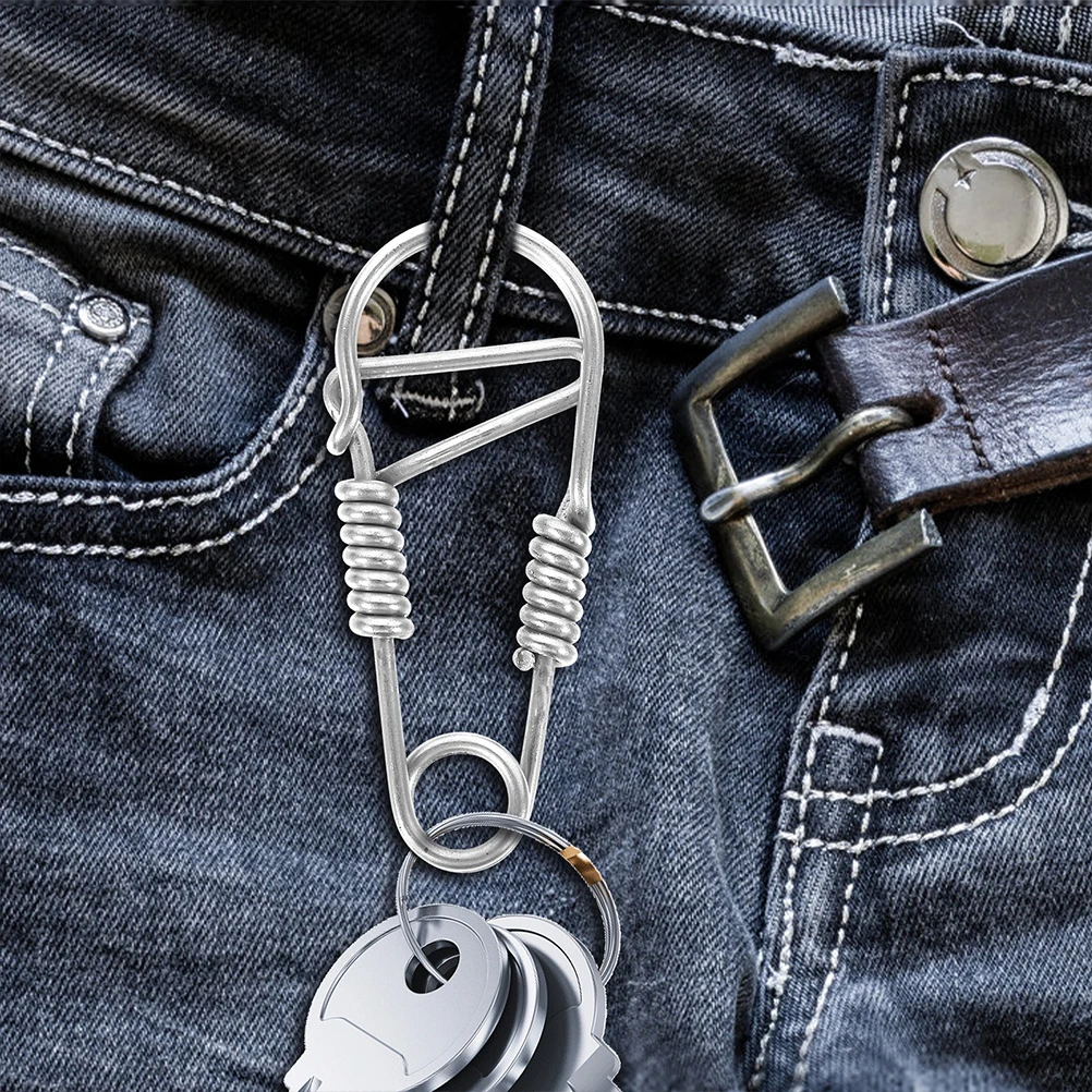 

Stainless Steel Keychain Hook Hooks Clip for Keys Carabiner Buckle Clasps Keychains
