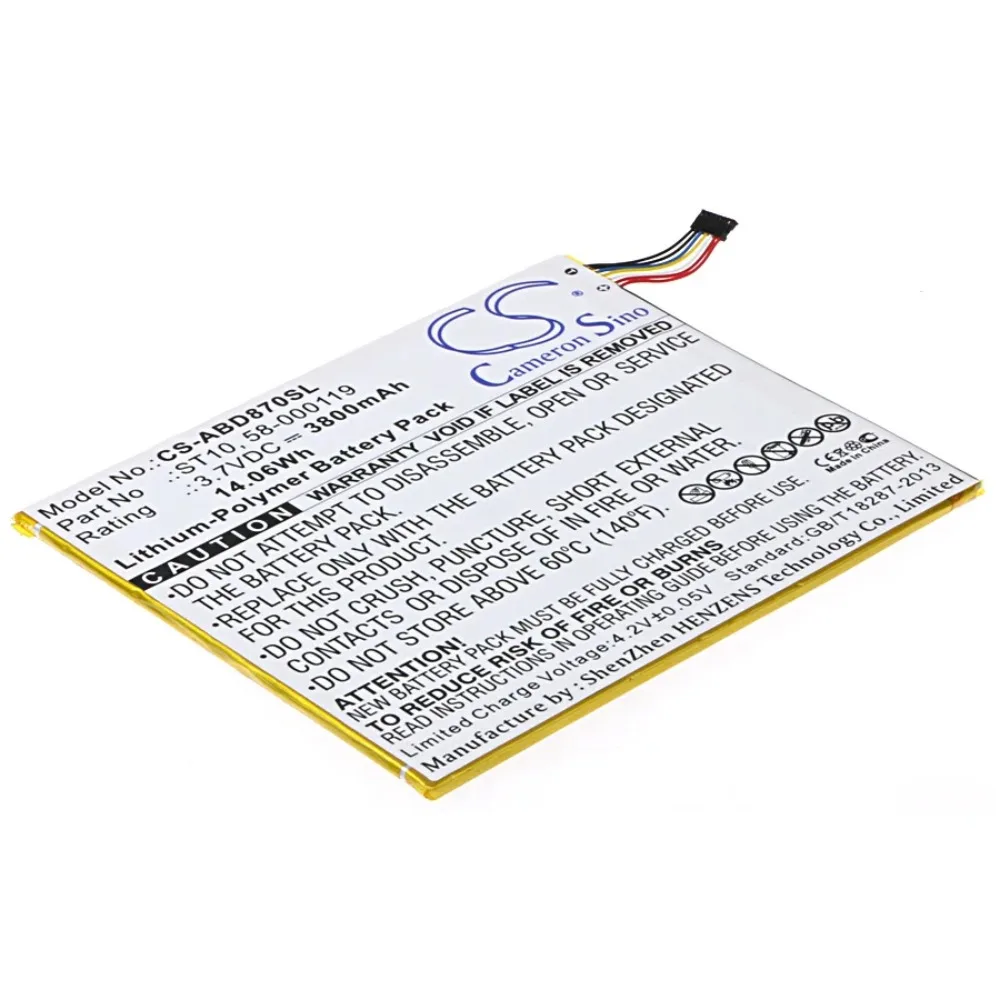

Replacement Battery for Amazon B00VKIY9RG, Kindle Fire HD 10, Kindle Fire HD 10.1, SR87CV, SR87MC 26S1008, 58-000119, ST10