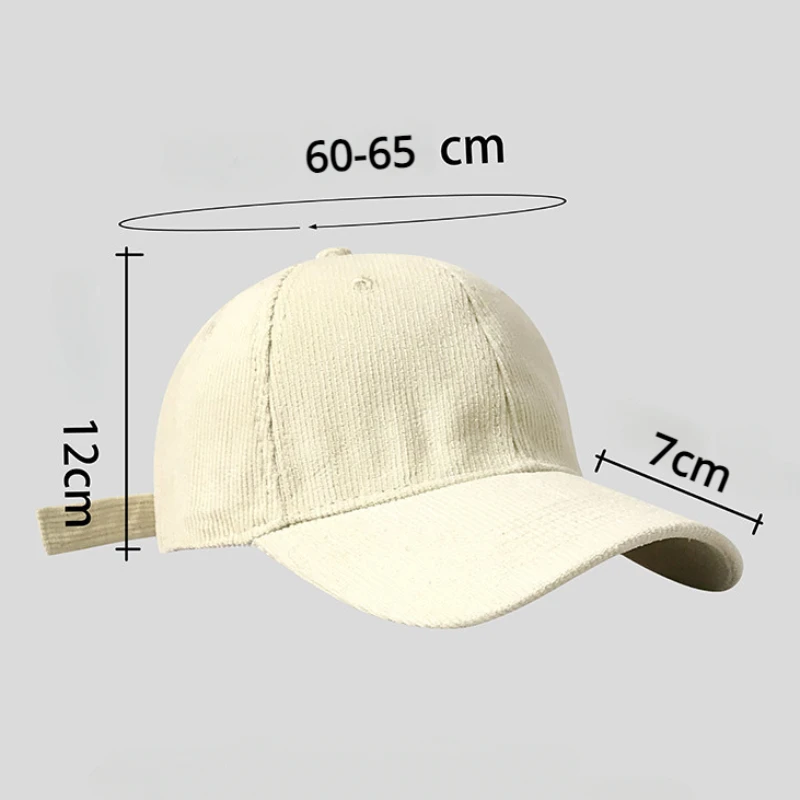 60-65cm Solid Color Lamp Core Plush Hat Casual Big Headed Men\'s Korean Style Baseball Hat Warm Snapback Baseball Hat Trucker Cap