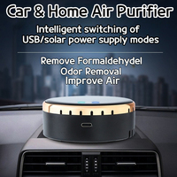 Car and Home Air Purifier Dual Core Solar USB Powered Deodorizer Formaldehyde Remover Portable Dual Use Cleaner