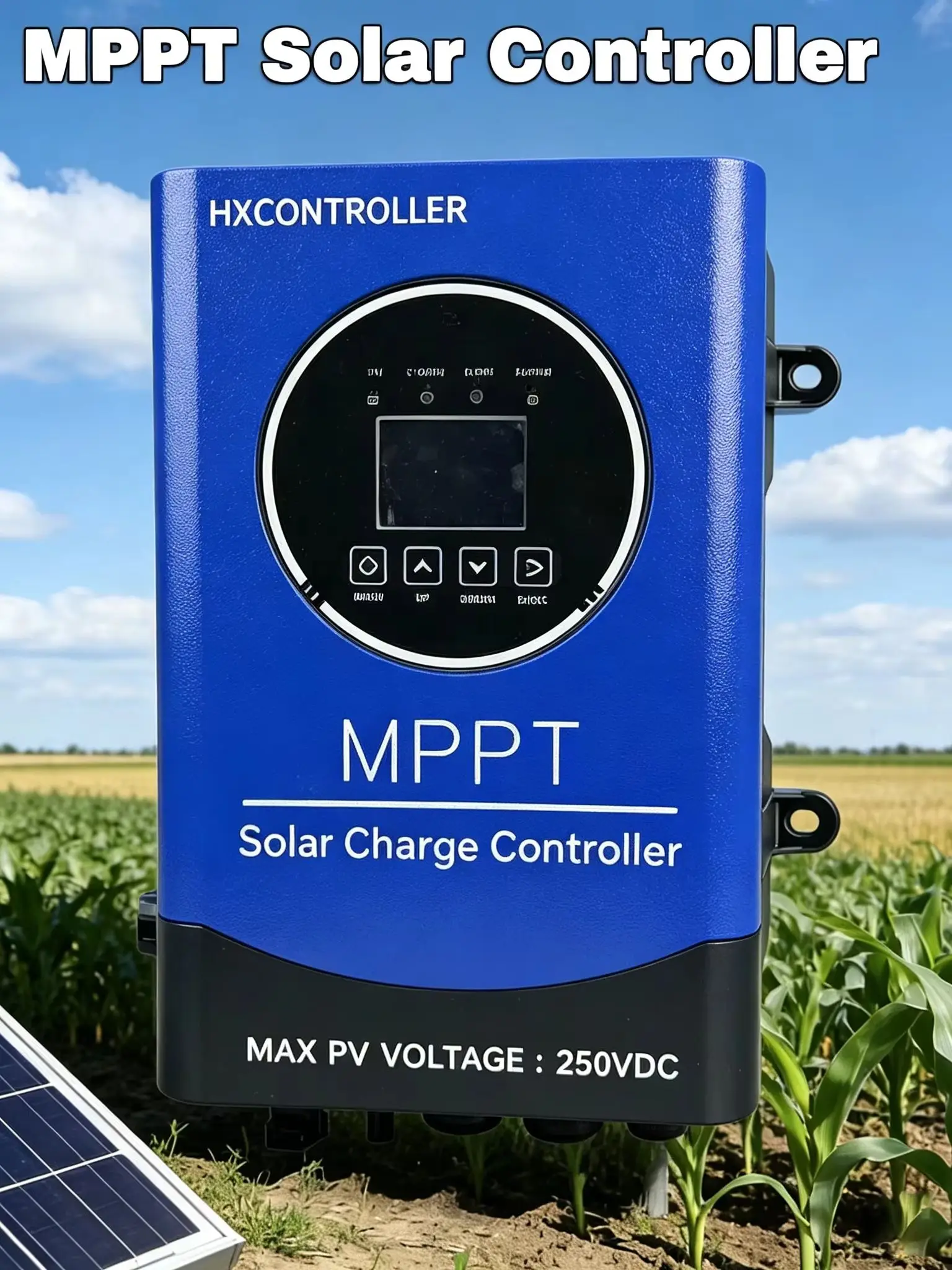 HXCONTROLLER MPPT Solarladeregler für PV-Anlagen, geeignet für Auto-, LiFePO4-, Lithium-, GEL- und Blei-Säure-Batterien