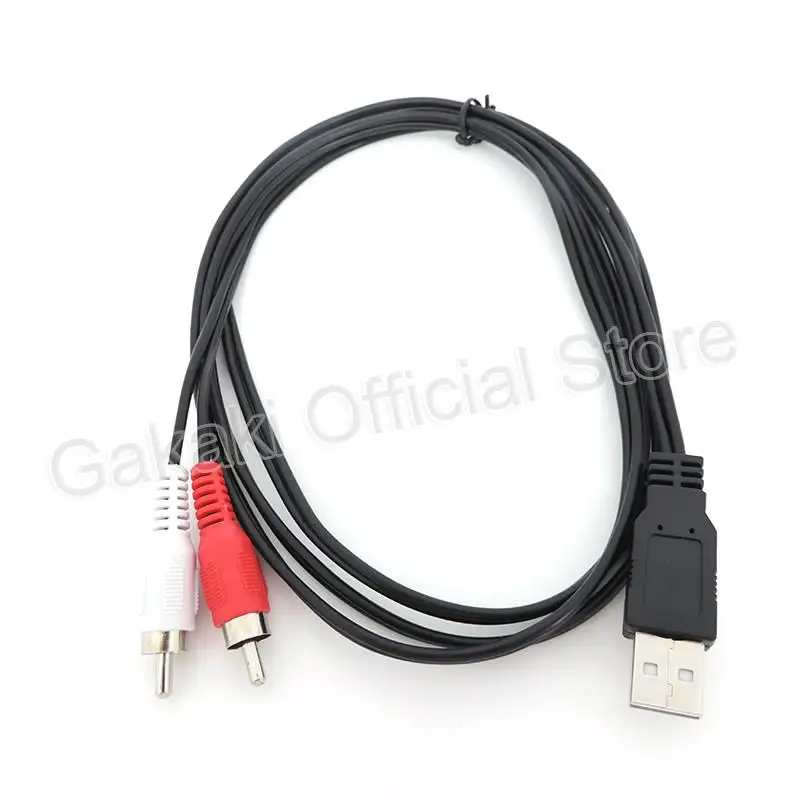 1.5M drut USB 2.0 samca do 2 Rca samca wtyczka AV adapter złącza kabel zasilający PC TV Adapter audio-wideo AUX