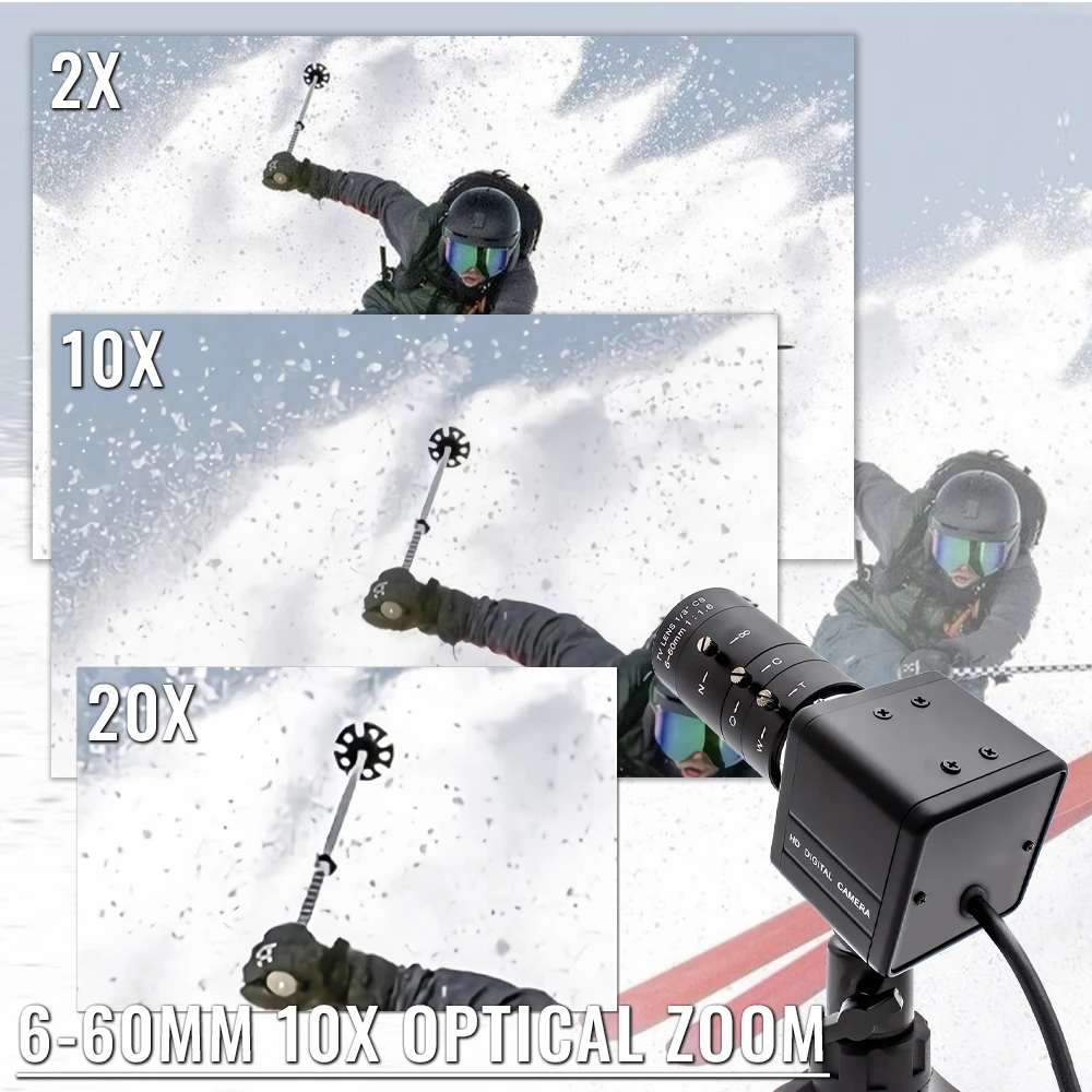 WGWK 1080P 90FPS Global Shotter USB Camera High Frame AR0234 Industrial Metal Box Manual Zoom Lens Without Blur Mini Webcam