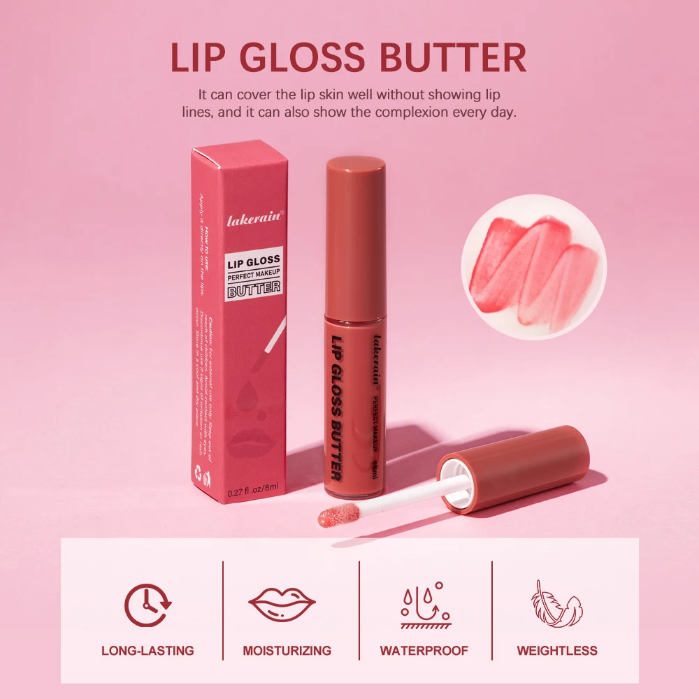 8ml Boter non-stick Cup Gloss Lipgloss Hydraterende Spiegel Lipgloss Blijvende Kleur Lip glazuur Dye Lip vloeibare Make-Up Voor Vrouwen
