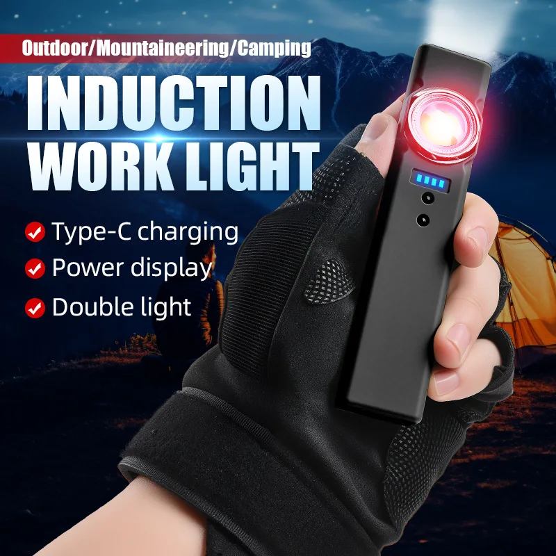 E5 Multi-functional Portable Mini Rechargeable Magnetic Work Light Outdoor Strong Dual Light Source edc Flashlight Rechargeable