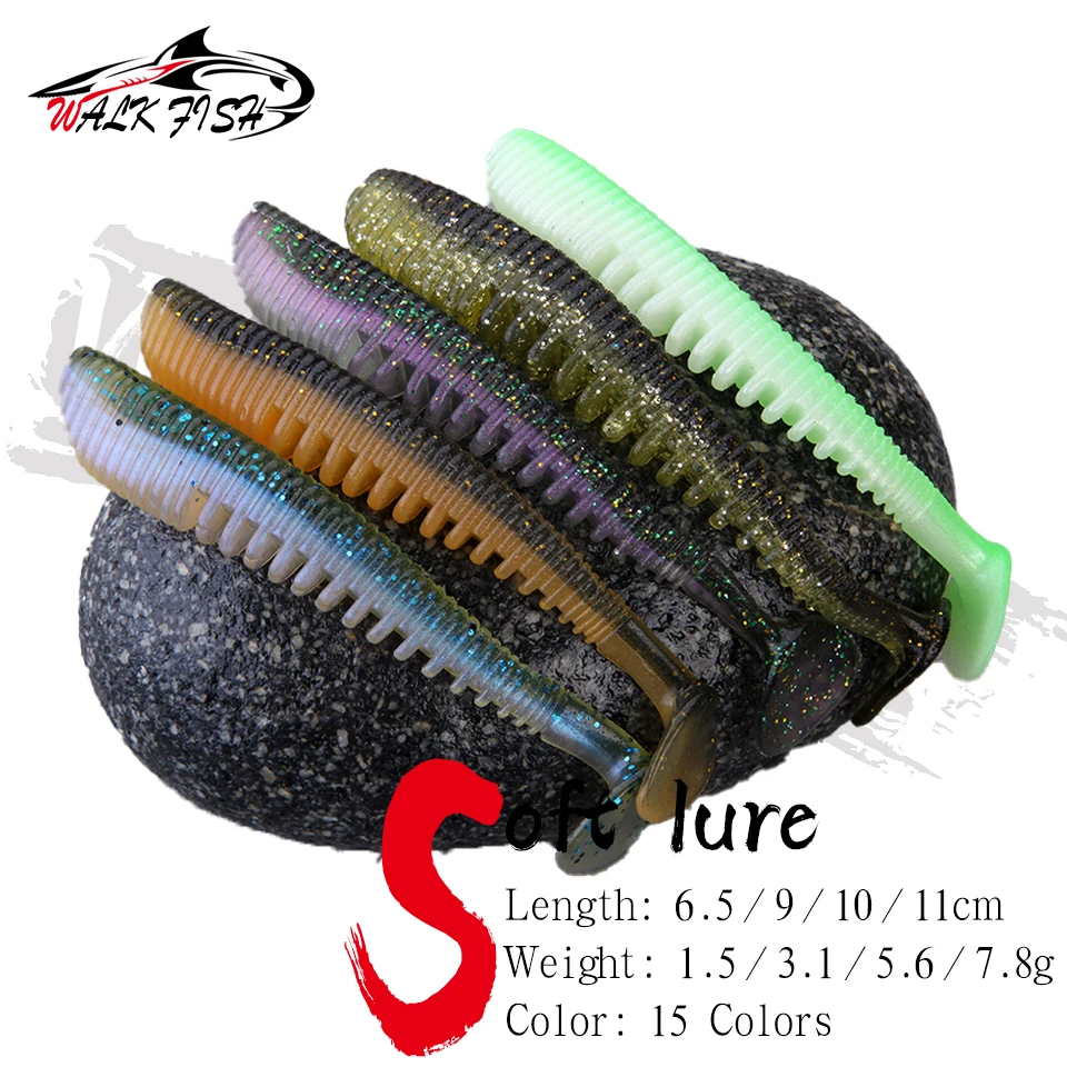 

WALK FISH 6.5/9/10/11cm Soft Fishing Lures Wobblers Worm Silicone Swimbaits Trout Smell Jig Fake Artificial Baits Fresh Water
