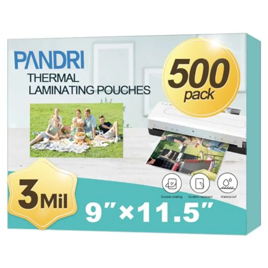 

Laminating Sheets 500 Pack Thermal Laminator Pouches Holds 8.5 x 11 Inch 3 Mil Clear Laminator Paper 9 x 11.5 Inch Letter Size