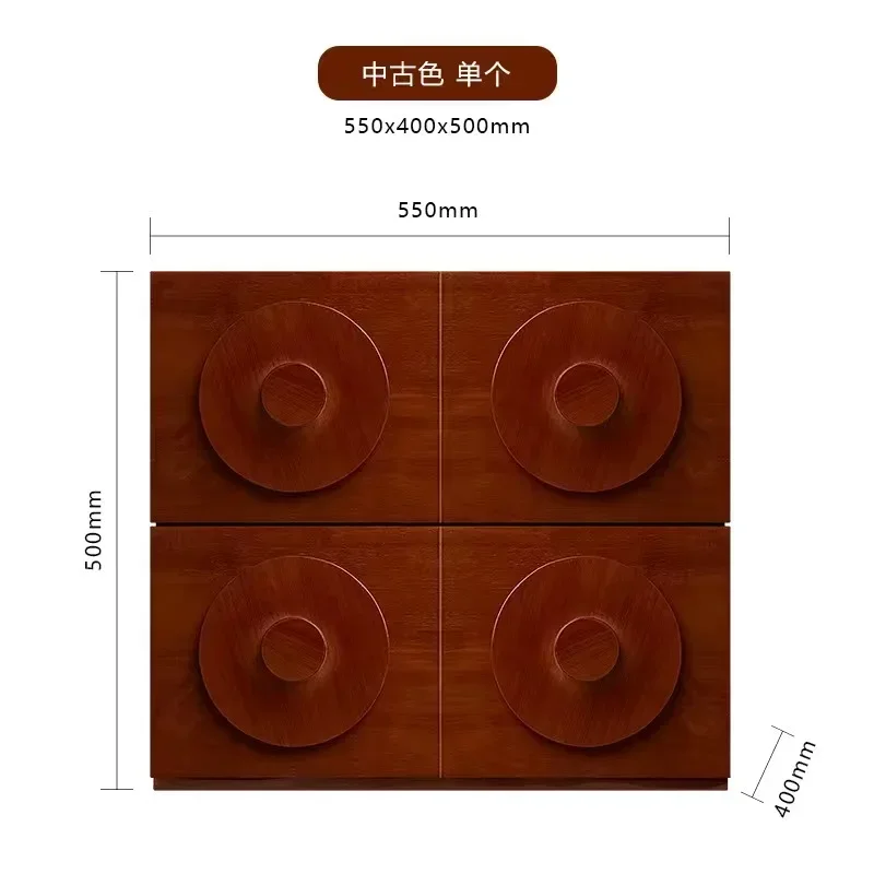 retro solid wood card door cabinet, simple combination side cabinet, household solid wood bedside storage cabinet 6
