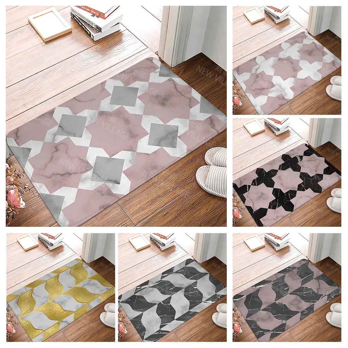 

House entrance carpet Home doormat entrance Room Bath mat Marbling Foot mat bathroom non-slip mat Kitchen water absorption mat