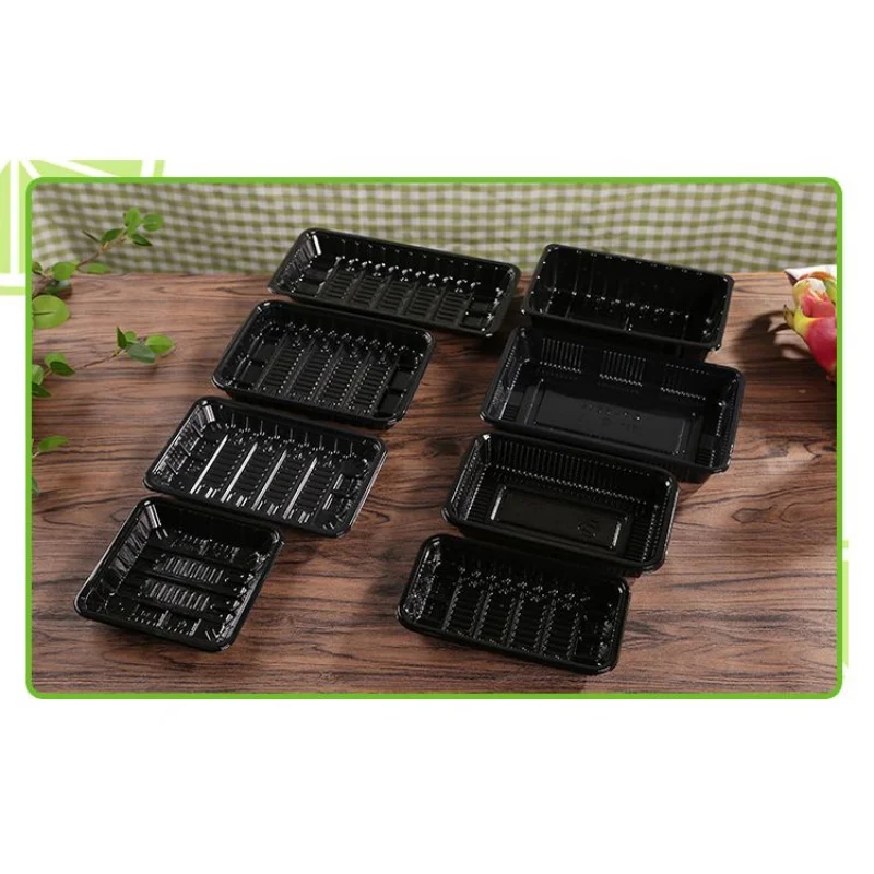 [قابل للتصرف] تخزين خضروات الفواكه السوداء القابل للتصرف، سترة اللحوم الطازجة، تخزين الأطباق السوداء الضحلة