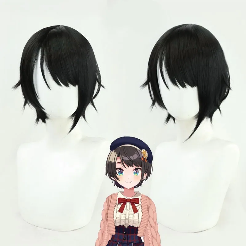 Mignon Virtual VTuber Ozora Subaru Cosplay Wig Black Simulated Scalp