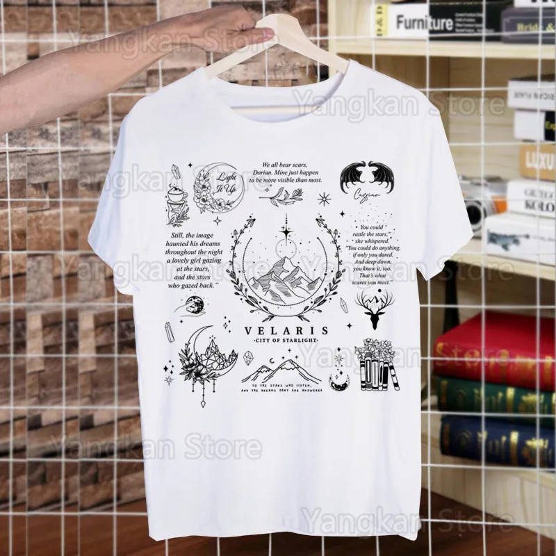 ACOTAR Velaris City of Starlight The Night Court Tshirts Fashion Men And Women Tops T-shirt Short Sleeve Unisex Tshirt