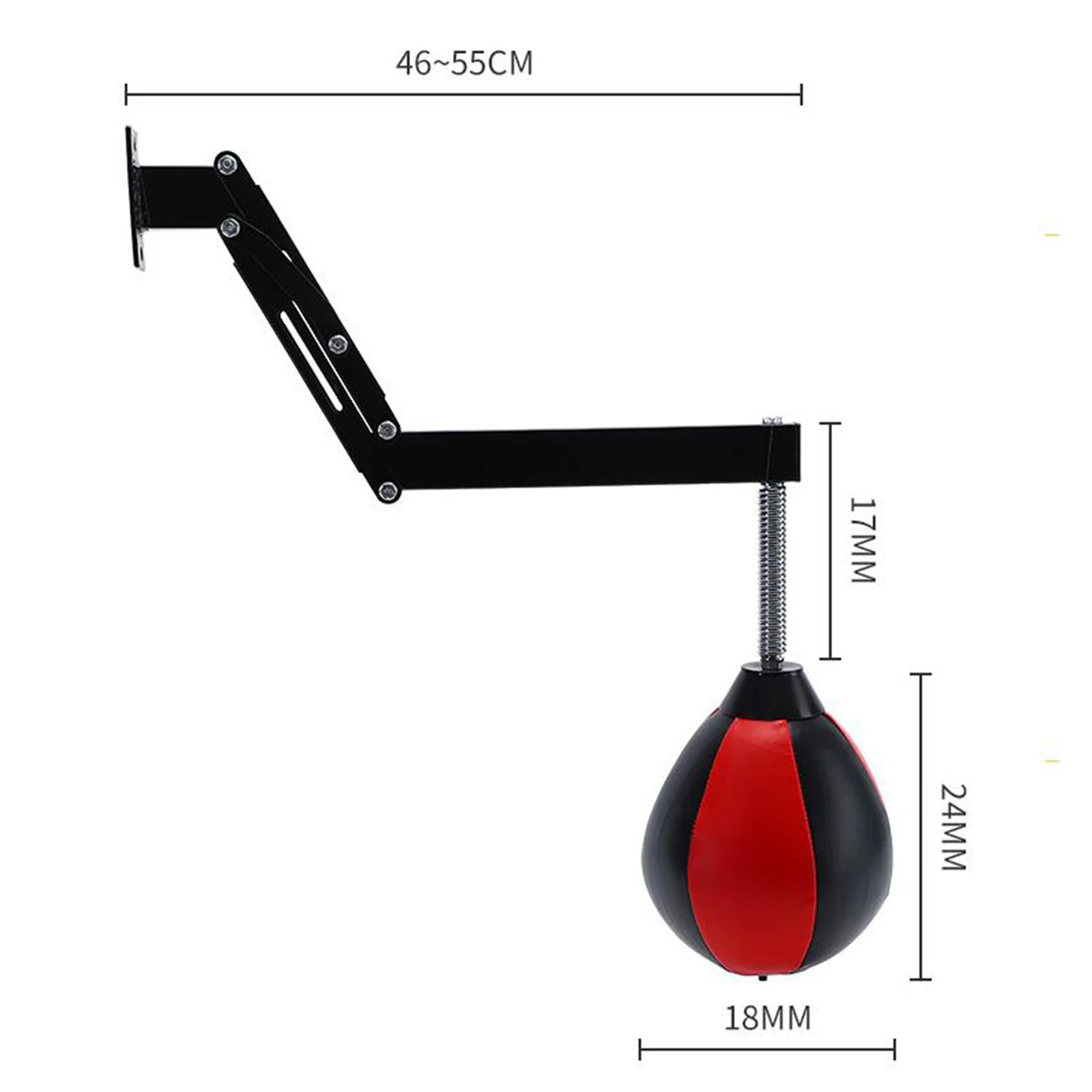 Speed Bag Height Adjustable Heavy Duty PU Leather Wall Mount Boxing Punching Bag for Sports Training Sanda Sparring Gym