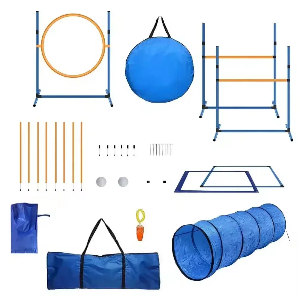 

Hot Selling Dog Agility Training Equipment Agility Set Jumps Tunnel Pet Obstacle Training Set