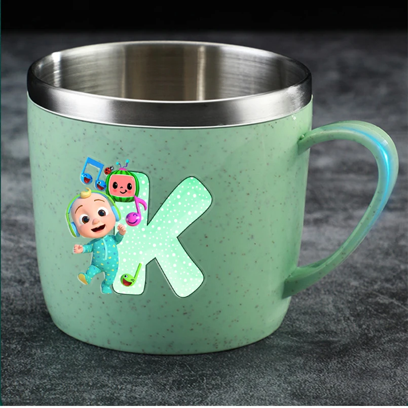 แก้วน้ำสแตนเลสลายการ์ตูนโคโคเมลอน พิมพ์ลายตัวอักษร แก้วกาแฟ นม แก้วน้ำชา น่ารัก ทันสมัย ของขวัญ