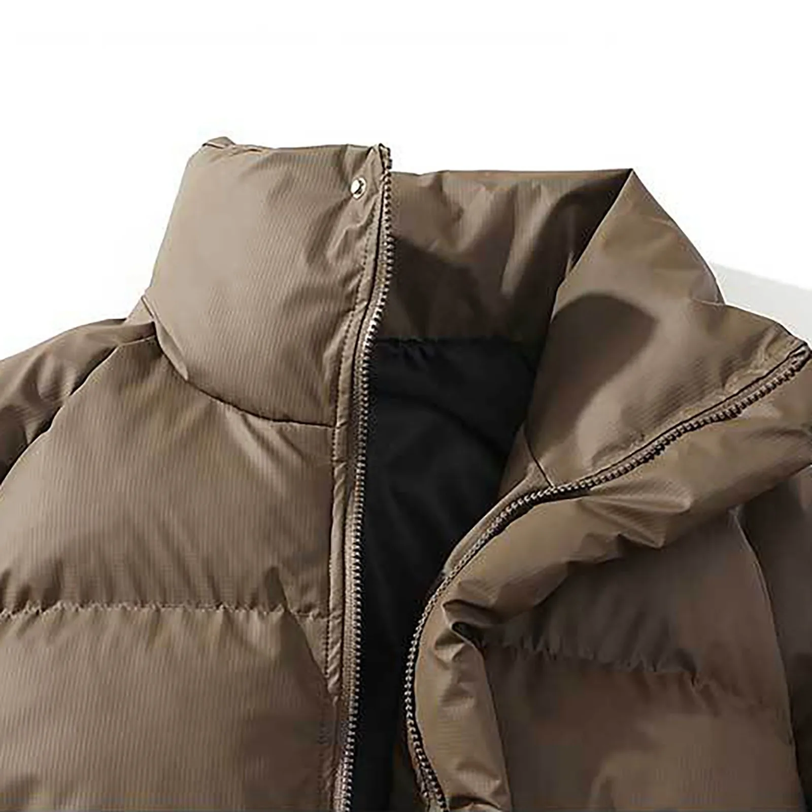 2024 Winter Men Puffer Jacket New Pu Leather Cotton Padded Coat Warm Stand Collar Quilted Loose Casual Down Jackets Outerwear