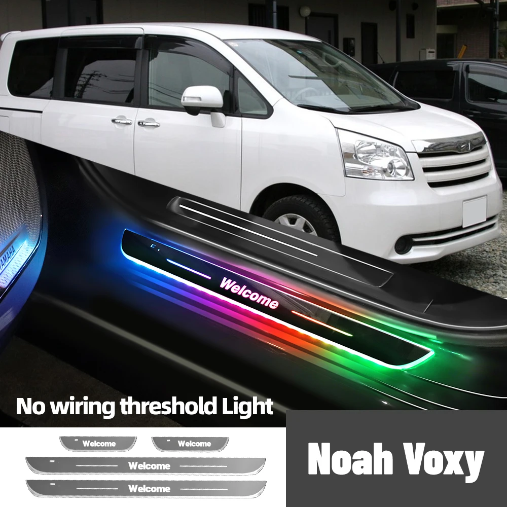 For Toyota Noah Voxy ZRR70 VAN 2007-2013 Car Door Sill Light Customized Logo LED Welcome Threshold Pedal Lamp Accessories