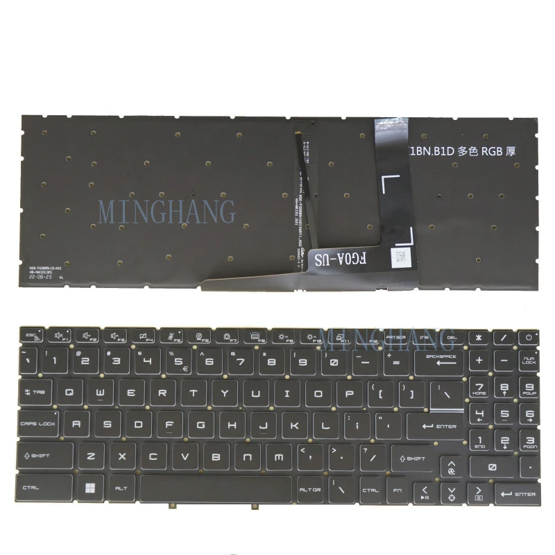 

M New for MSI Modern 15 B12M MS-15H1 MS-15H2 MS-15H4 US keyboard 4-Zone RGB backlit