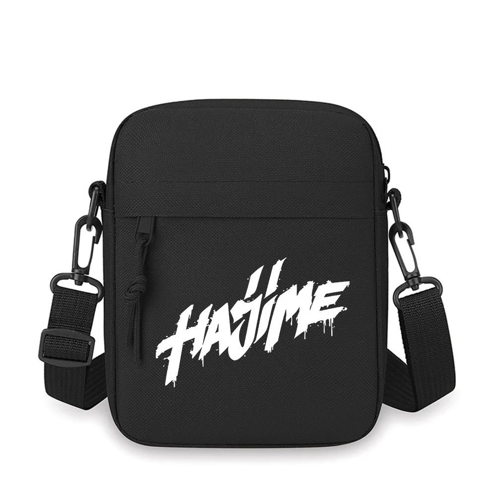 

Grunge white text on black background Men Crossbody Bag Single Shoulder Women Cartoon Anime Film Printing Design Unisex