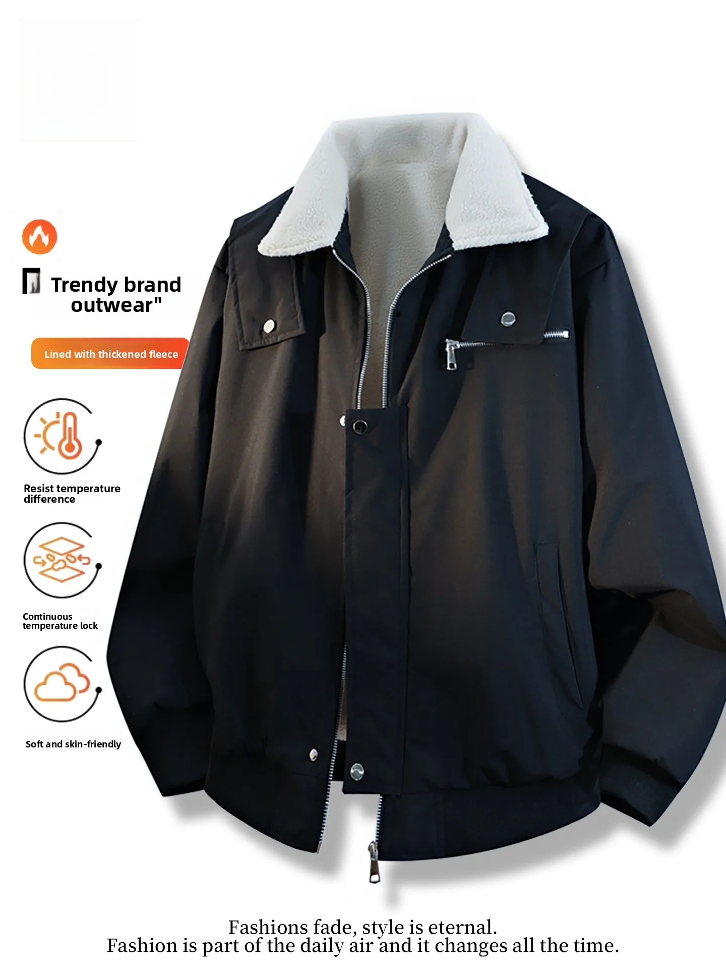 

Мужская утепленная хлопковая куртка TUCANO с флисовой подкладкой, зимняя теплая куртка с воротником из овечьей шерсти, рабочая одежда, повседневная верхняя одежда для подростков