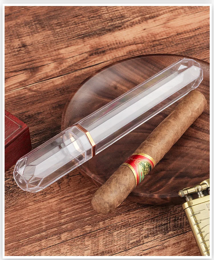 

2 Pcs Cigar Humidor Portable Storage Tube Daily Use Plastic Airtight Case Transparent Holder for Travel