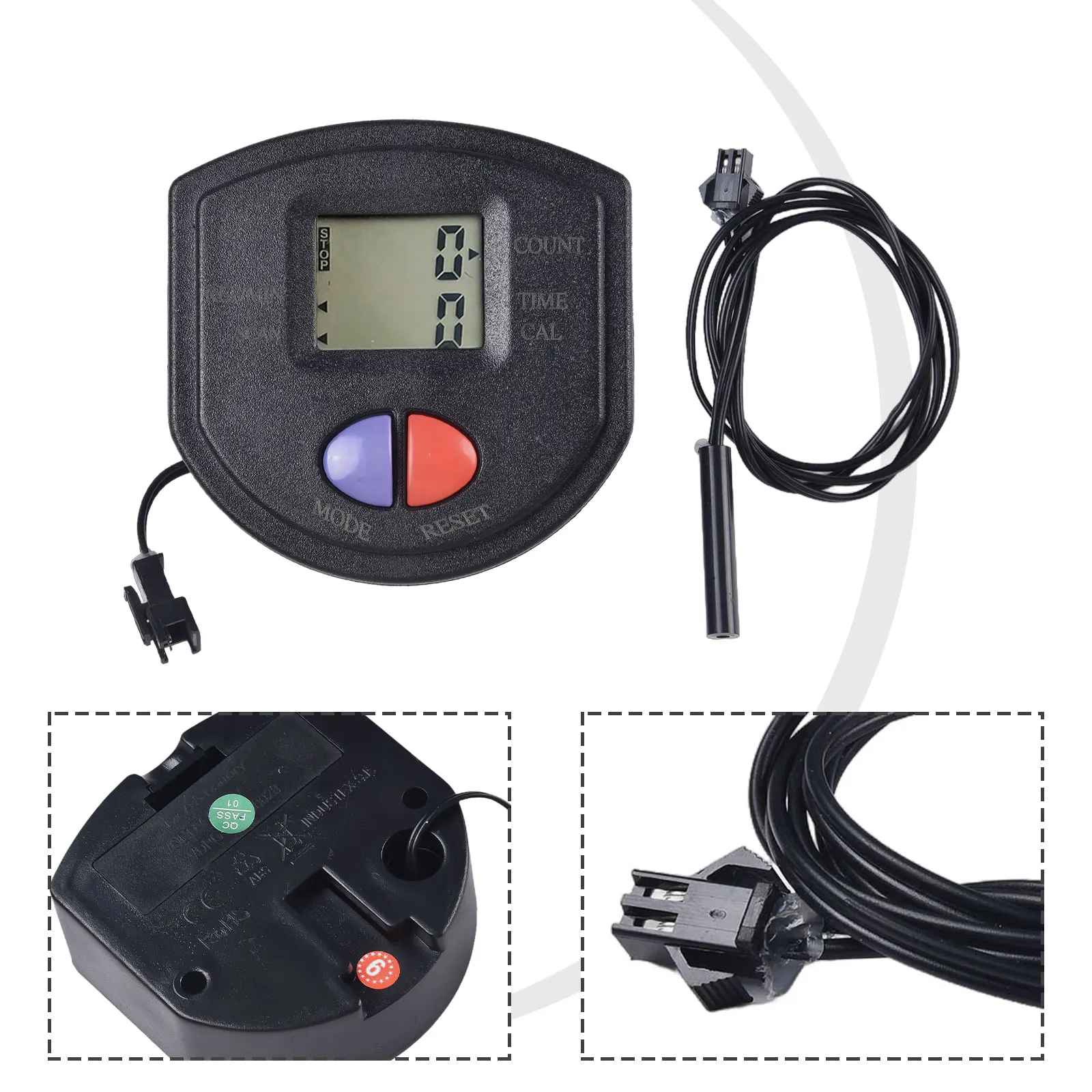 LCD Monitor Stepper Counter for Fitness Machines Efficiently Track Time Speed Distance & Calories on For Steppers