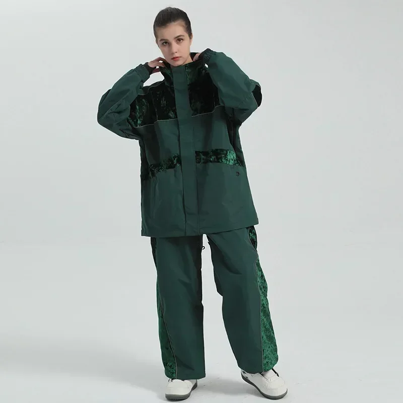 Conjuntos de nieve para hombre y mujer, traje de esquí cálido a prueba de viento, chaqueta y pantalones de Snowboard, para deportes de invierno,