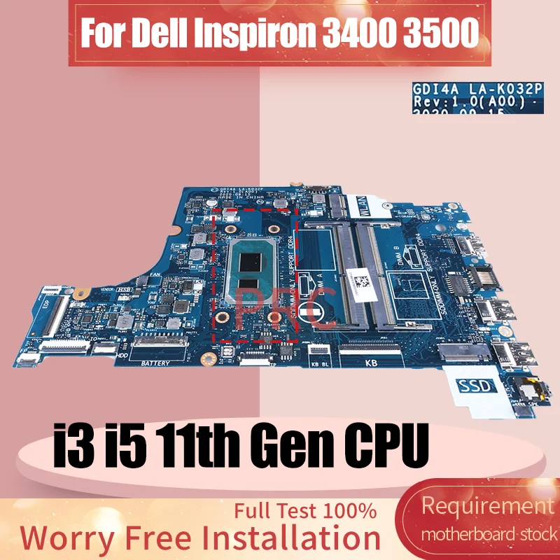 Intel Cpu Core I7 - LA-K032P Dell Vostro 3400 3500 Laptop