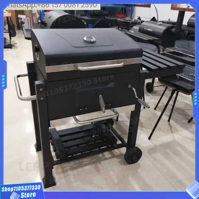 Customized Villa Large Square Brazier Courtyard Beef Smoked Barbecue Grill Outdoor Home Charcoal BBQ Camping Barbecue Stove