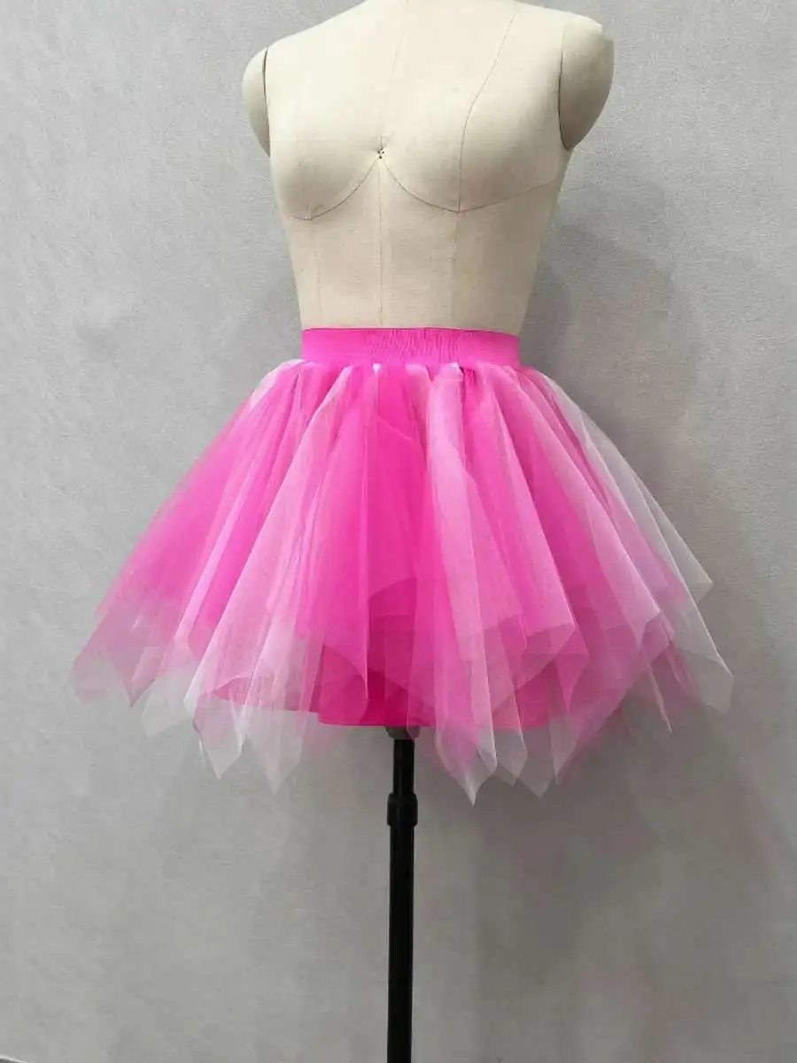 

Women's Halloween Puffy Skirt Mesh Half Skirt Fluffy Skirt Nylon Material Summer Collection Elastic Waistband