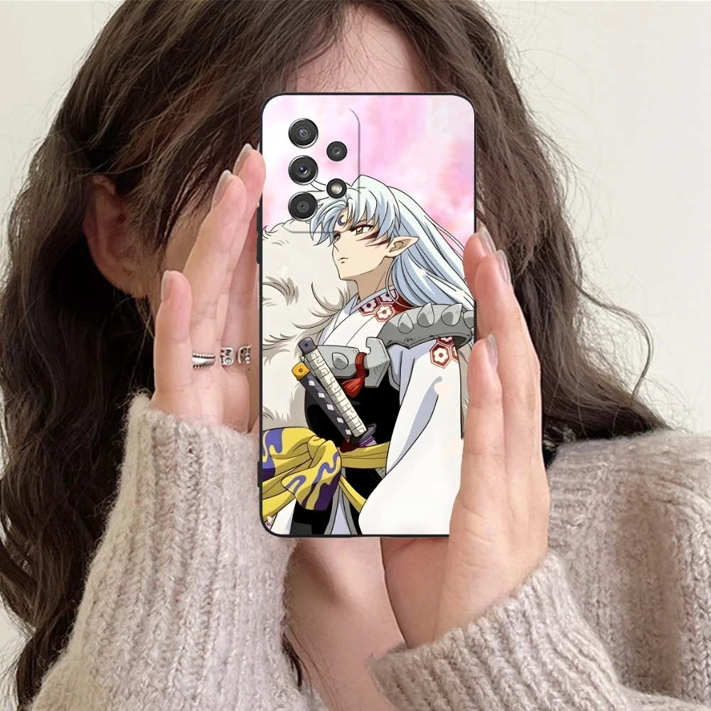 Inuyasha Sesshoumaru Mobile Cell Phone Case for Samsung Galaxy Note 20 10 Plus Ultra Black Soft Phone Cover Shell