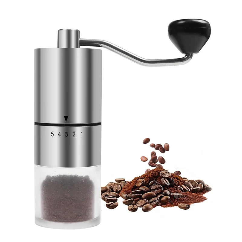 ABZV-Portable Manual Coffee Grinder User-Friendly Hand Coffee Mill Adjustable Coarseness