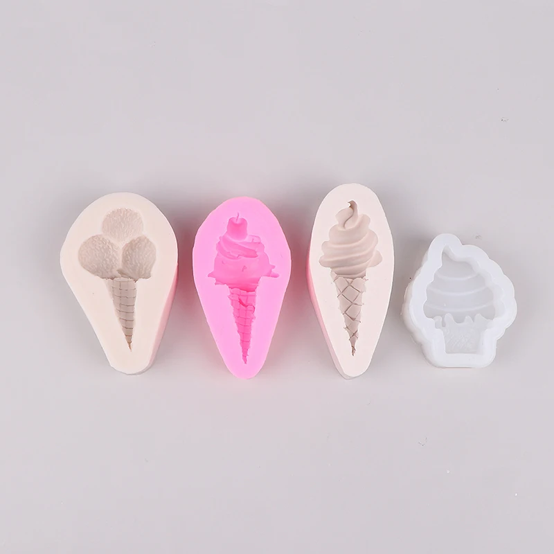 Ice cream cone chocolate fondant silicone mold cake decorative ornaments plug-in