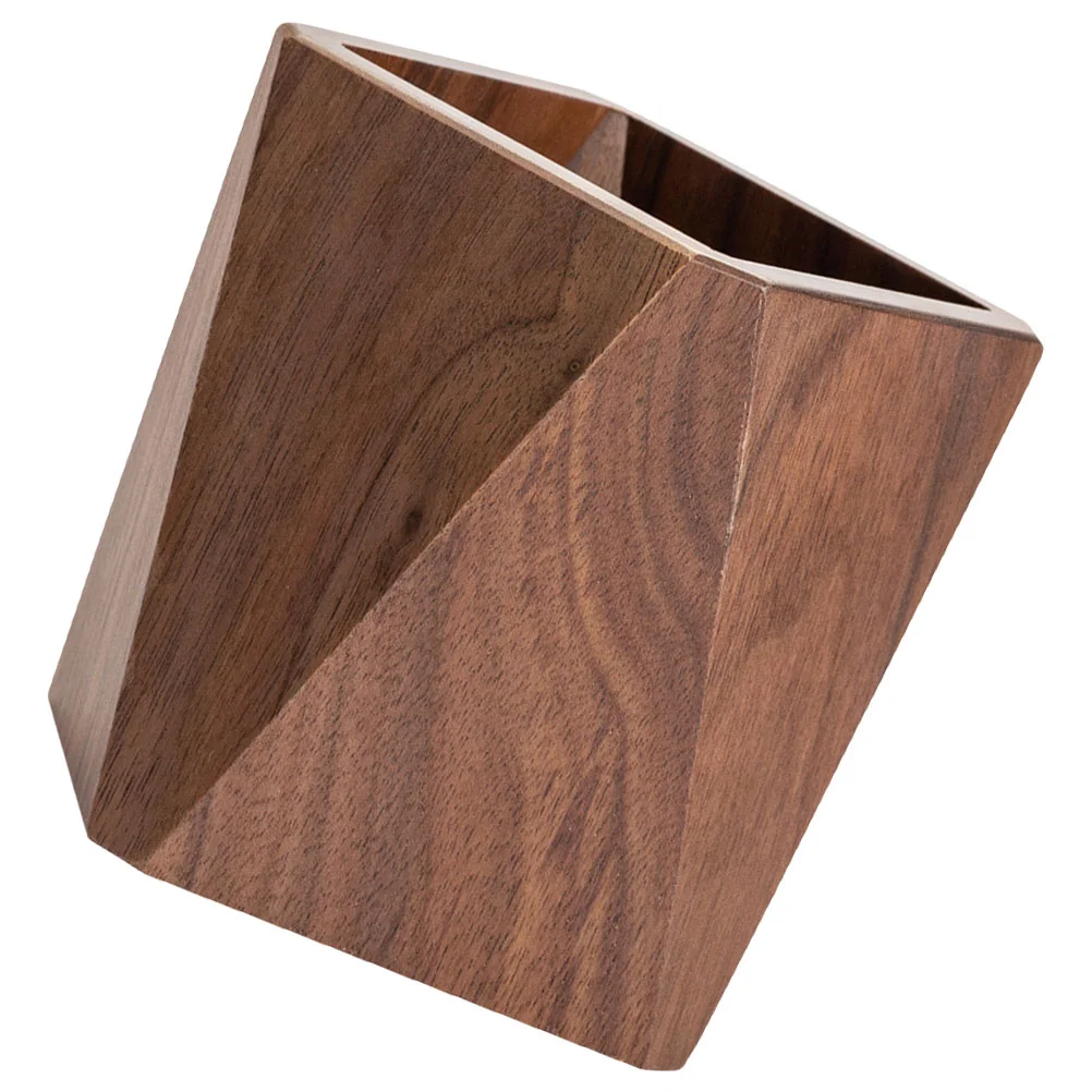 

Kitchen Black Walnut Pen Holder Desk Creative Storage Cup Wooden Organizer Tray