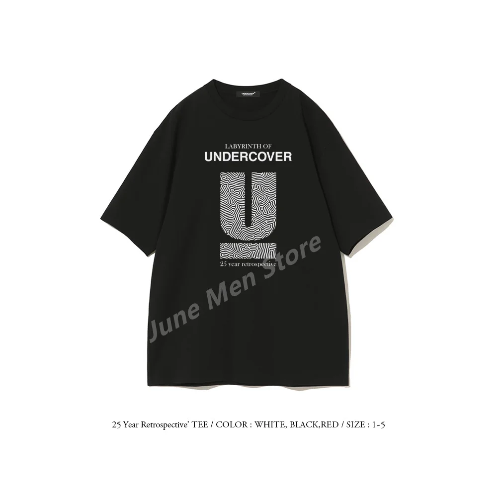 (Uniqlo)25th Anniversary Undercover Fingerprint T-shirt Kid T-shirt Top Men Cotton T-shirt Top Summer Women T-Shirt Men Clothing