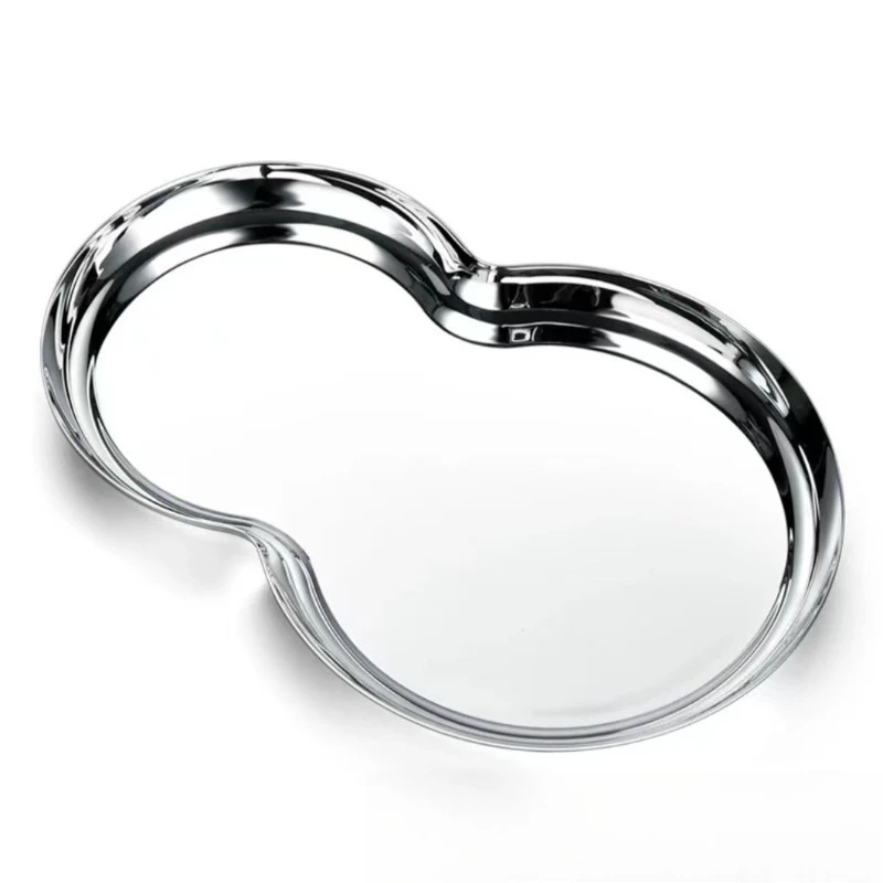 

Nordic Western food plate Light luxury stainless steel 8-shaped hotel tray Household wine set Dessert inventory