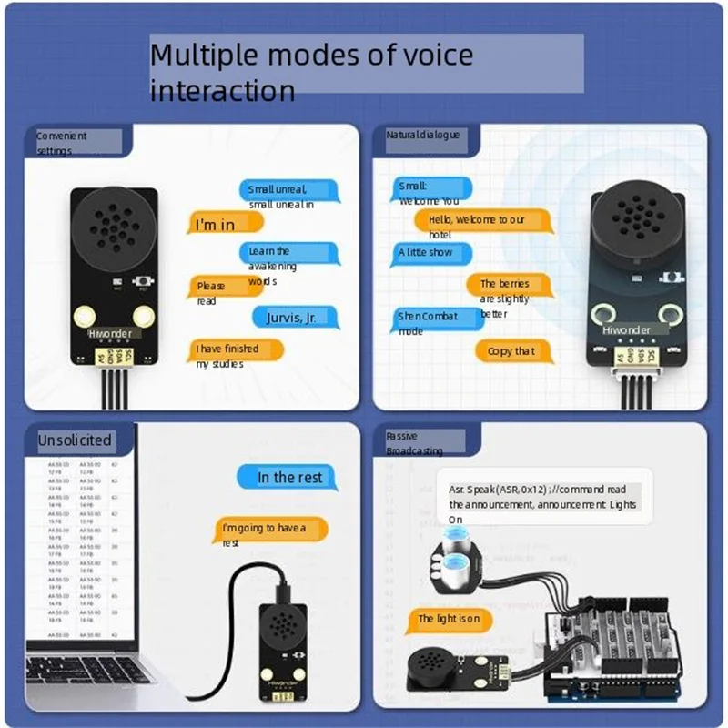 Integrated AI Voice Interactive Module, recognition, broadcast, intelligence, training, programmable, voice sensor board