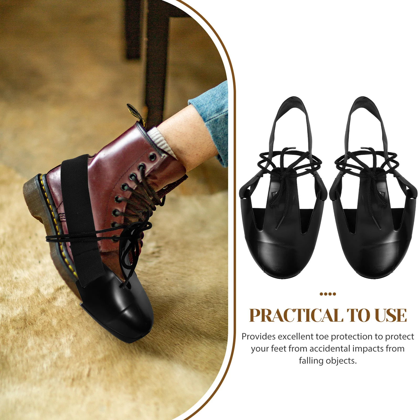 

Safety Shoe Covers Hard Protector Black Anti collision Cap Work Shoes Guard Durable Non slip Sole Labor Insurance