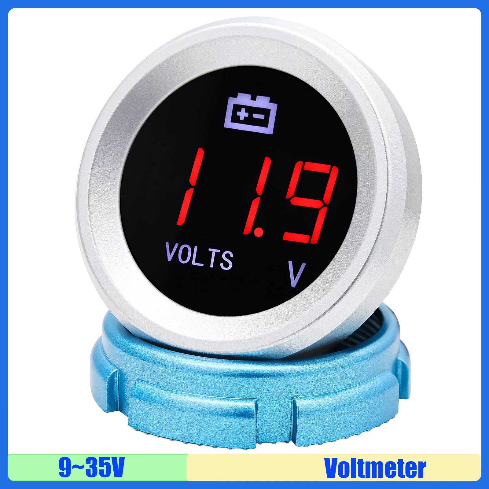 MAIMEIMI 9-35V Digital Voltage with Flash Alarm Red Light for Universal Petrol Diesel Car Auto Voltmeter Gauge VOLTS 12V24V DC