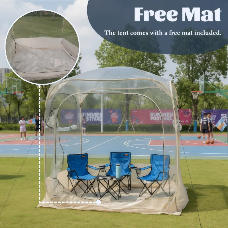 Quick-Set Pop-Up Bubble Tent Instant Igloo Transparent Outdoor Rain Shelter Sports Viewing Tent for Active Leisure