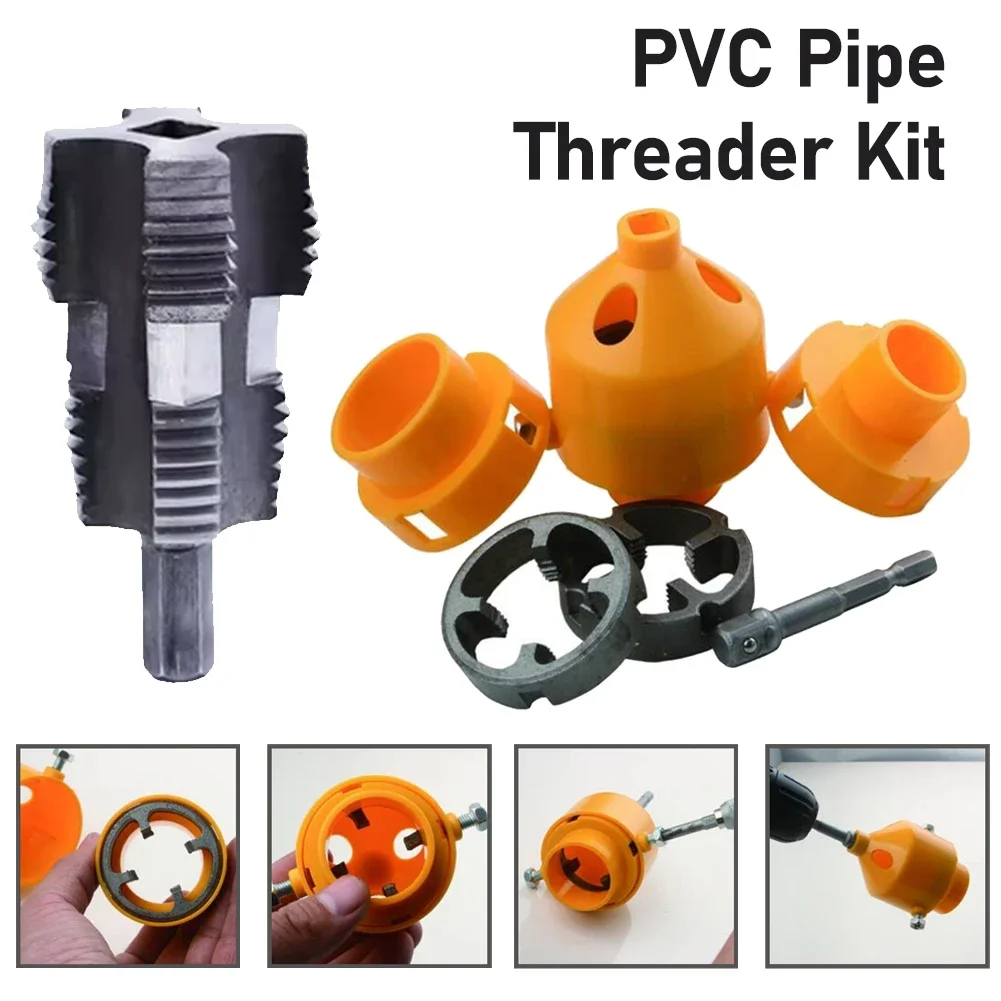 

Комплект нитевдевателя для труб из ПВХ PPR с матрицами 1/2 дюйма, 3/4 в 1 дюйм, круглый матрицей для труб, инструменты для пластиковых труб из ПВХ, аксессуары