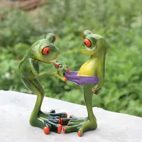 Yoga Frog Resin Crafts Glass Ornaments Desktop Living Room Decorations Window Display Funny Birthday Gifts