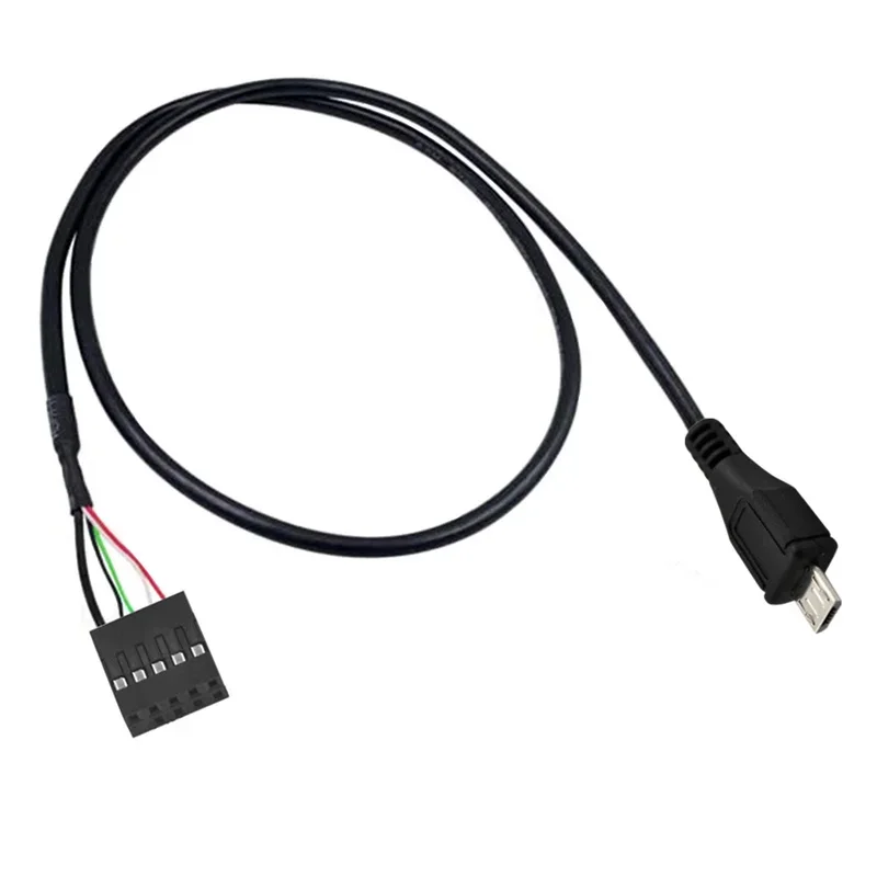 50CM USB 2.0 Micro 5Pin /Mini 5Pin Male to 9Pin Female 2.54 USB Header PCB Motherboard Cable Left/Right angle