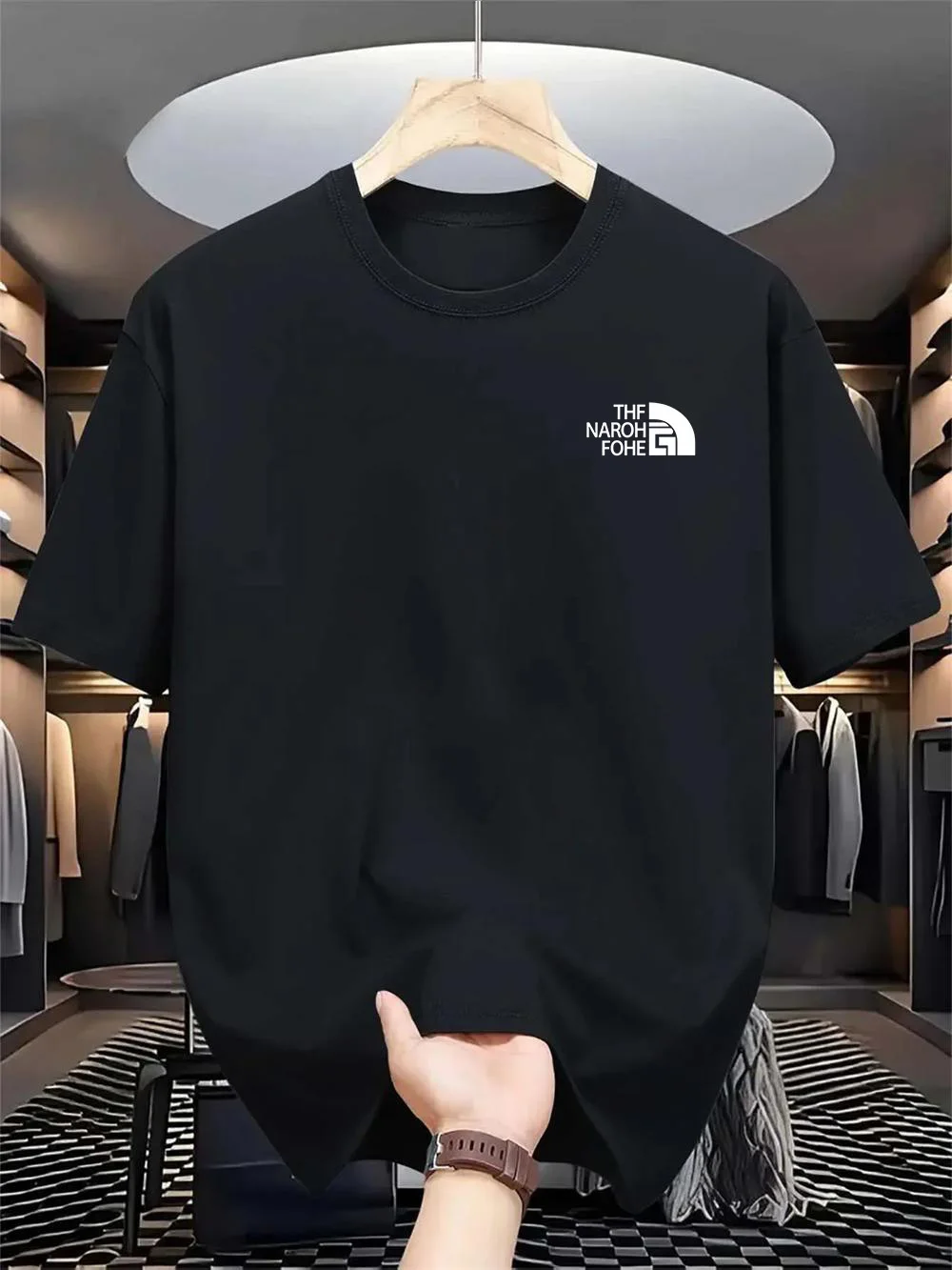 Sommer 100% Baumwolle Herren-T-Shirt mit Einfachem Muster Bedruckt Komfortabler Weicher Atmungsaktiver Stoff Geeignet für Tägliche Freizeitkleidung