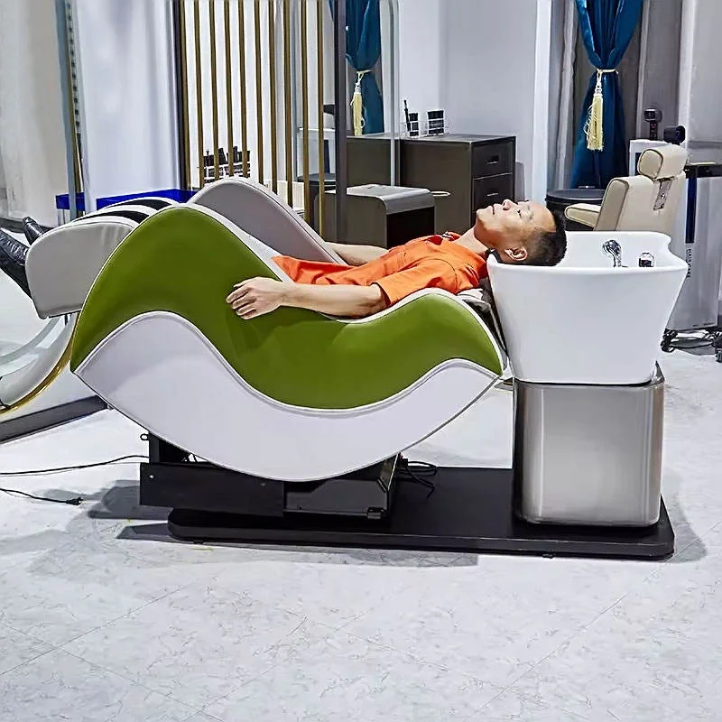 

Modern Hair Spa Washing Basin Chair Electric Massage Shampoo Chairs With Sink