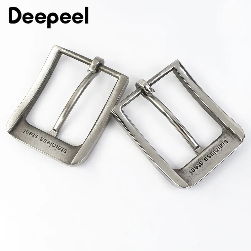 Deepeel 40mm Wide Stainless Steel Smooth Belt Buckle Brushed Pin Buckles Cowboy Jeans Leather Belts Head 38mm Accessories